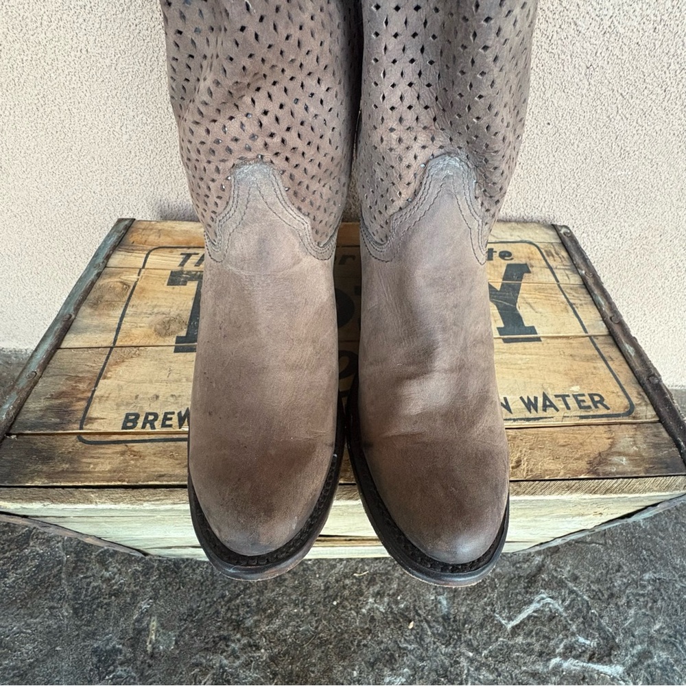 Corral Perforated Leather Riding Boot - Picture 3 of 12